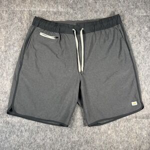 Vuori Banks Shorts Men XL x 7" V330 Gray Drawstring Unlined Athleisure Gym Yoga